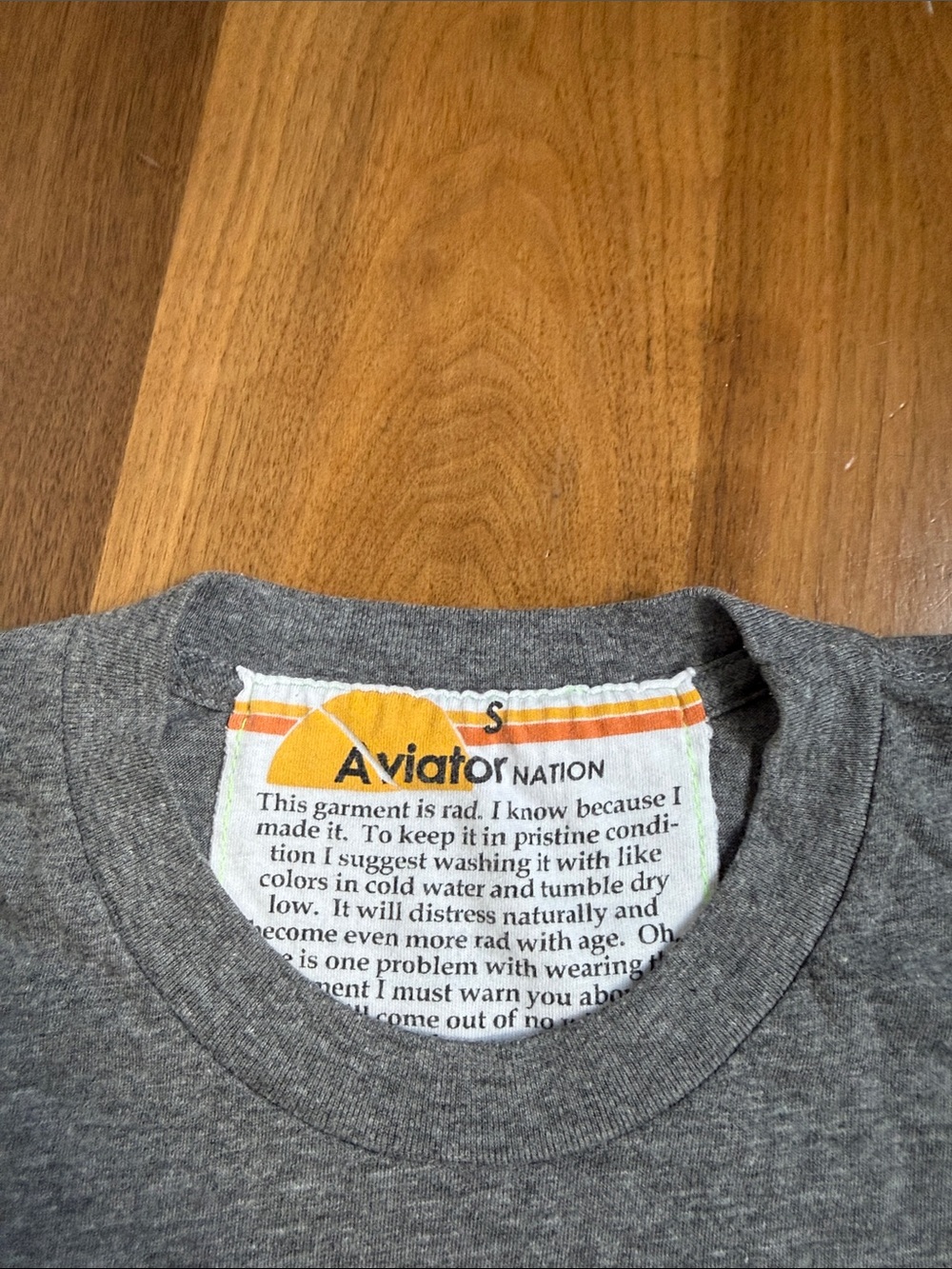 Aviator Nation Grey Tee with Rainbow NYC Logo - Picture 2 of 3